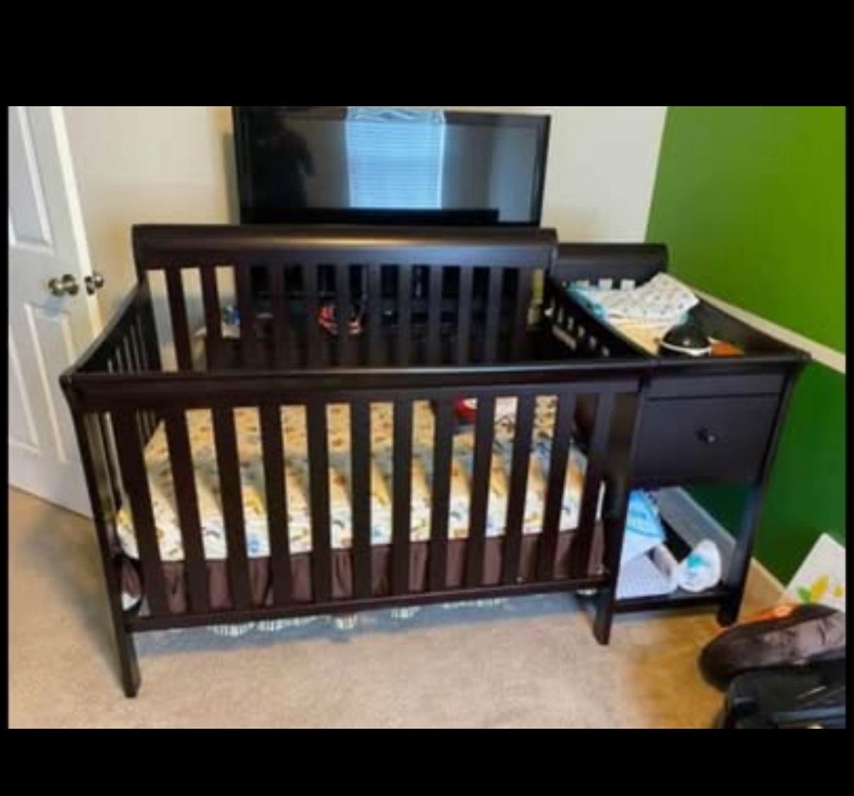 4 In 1 Crib & Changer And Diaper Bundle