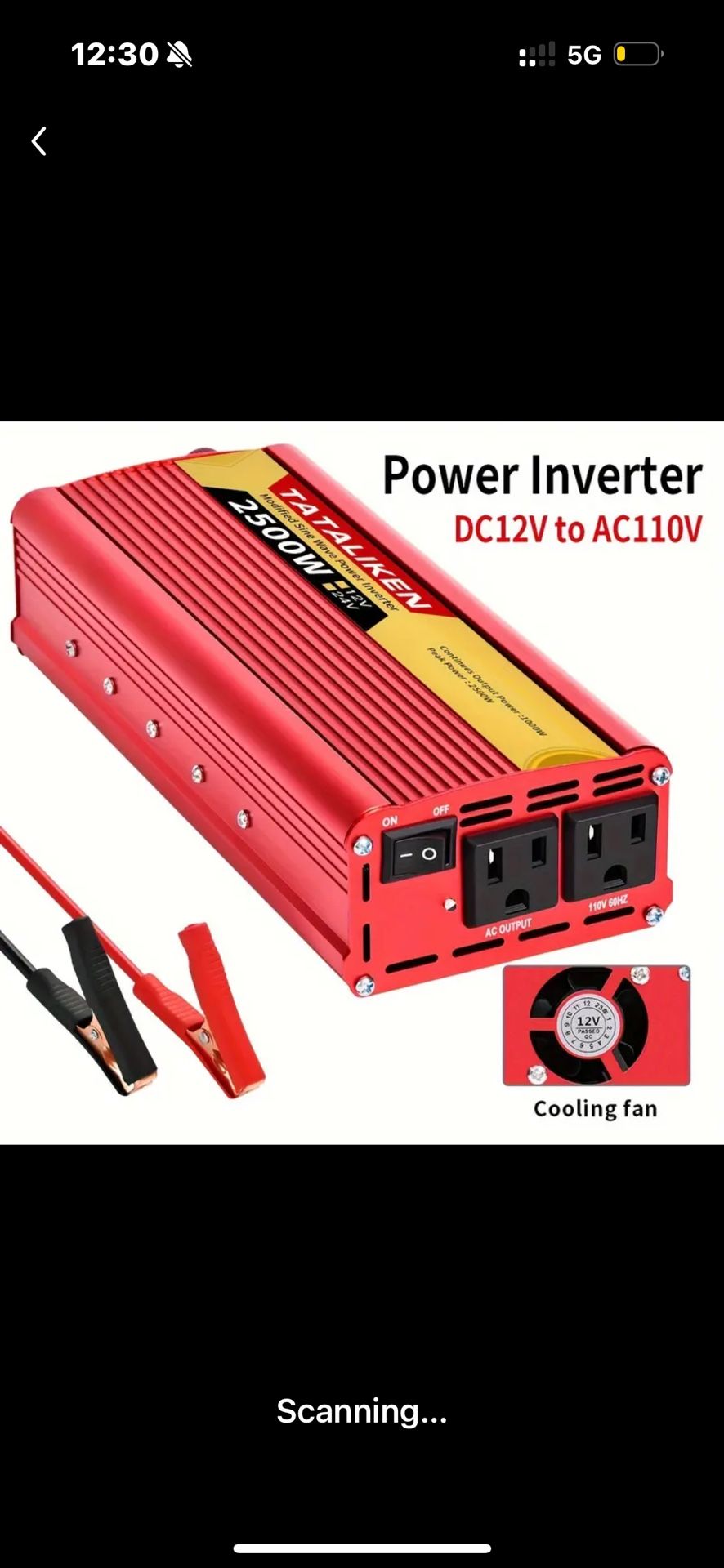 2500W/1000W Power Inverter Charger Converter, 12V to 110V US Standard Socket Transformer, Vehicle and Marine Universal Portable Automatic Power Adapte