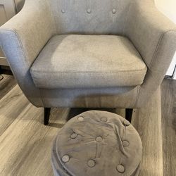 Accent Sofa Chair With  Ottoman-Make An Offer!