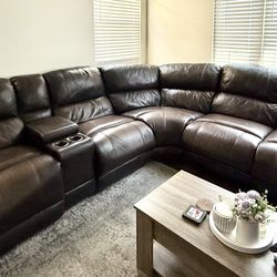 Reclining Leather Sectional 