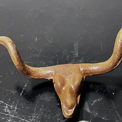 antique cast iron bull's head hook