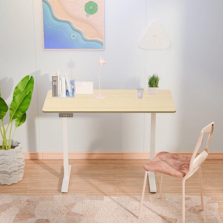 Standing Desk, Adjustable Height Electric Sit Stand Up Down Computer Table, 48x24 Inch Ergonomic Rising Modern Lift Motorized Gaming Desktop Workstati