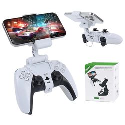 A Mobile Phone Holder for PS5 Controllers, Featuring an Adjustable Gaming Clamp That Is Compatible with The PS5 Dualsense Co