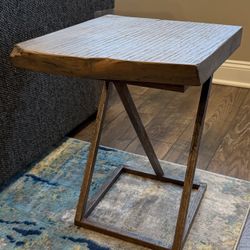 Side Table - Wood and Iron