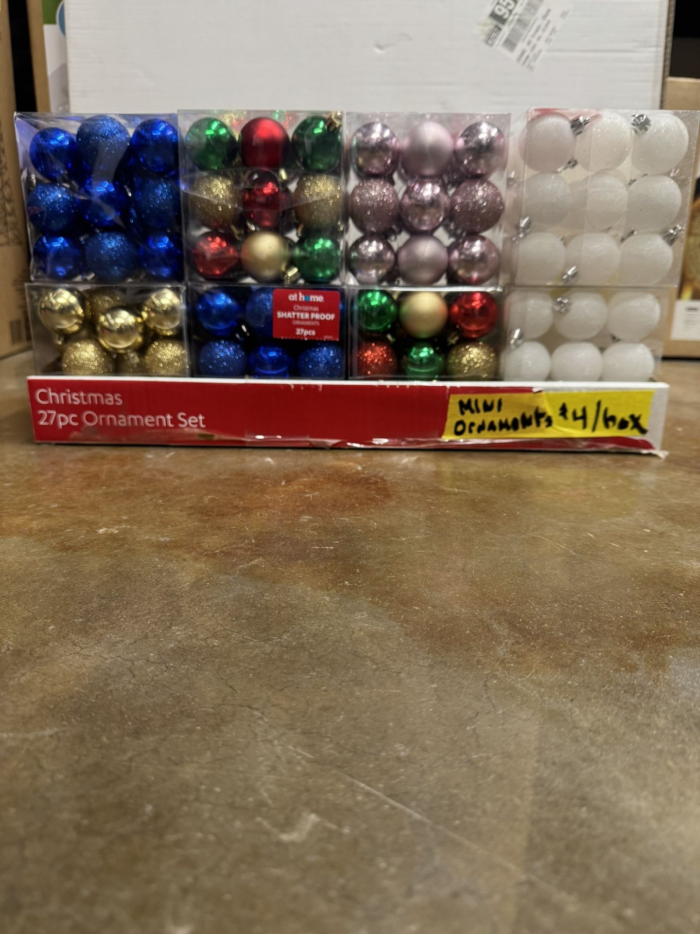 Shatterproof Mini 1-1/2”inch Ornaments Packs of 27! NEW!
