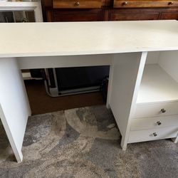 White Desk With Drawers