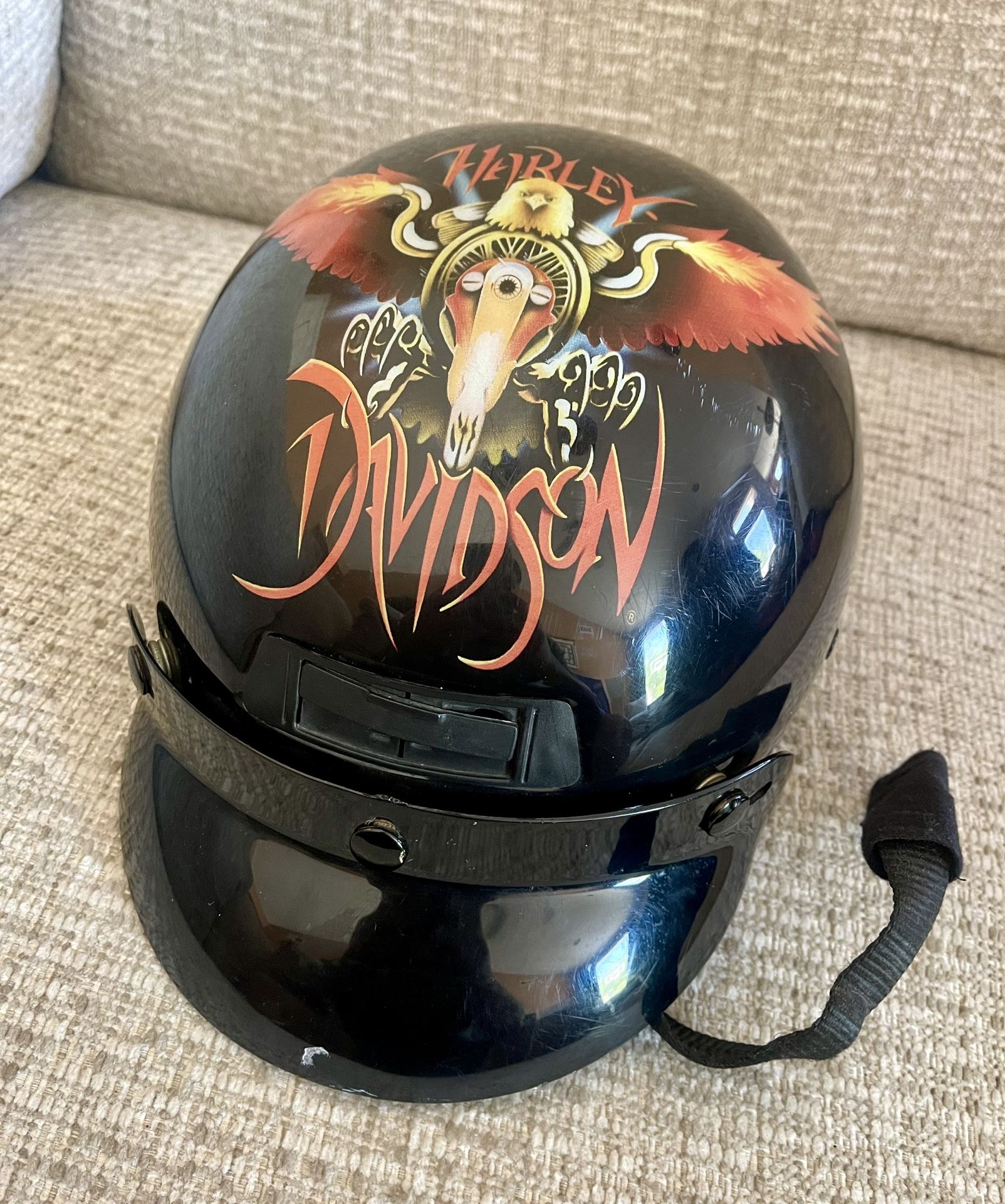 Vintage Harley Davidson Motorcycle Helmet Size M - Made In Italy 