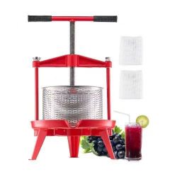 510#2.38 Gal/9L Fruit Wine Press, Stainless Steel Basket with Cross-beam and Triangular Structure, Manual Juice Maker, Cider Apple Grape Tincture Maki