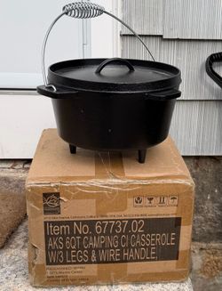Set of 2 Cast Iron Camping Dutch Oven