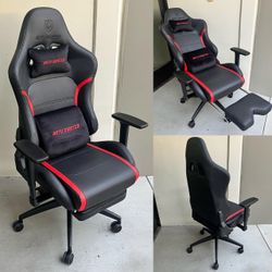 NEW IN BOX Black with Red Accent Gaming Office Computer Chair With Footrest And Adjustable Armrest Game Furniture 