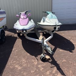 2 Jet Skis + Trailer - Bombardier & Kawasaki + Dual Trailer - Ready To Ride $5000 OBO