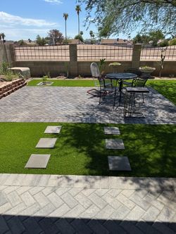 Turf pavers and Travertine