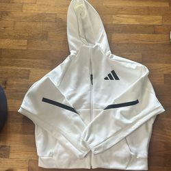 White Adidas Zip Up