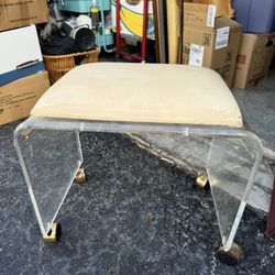 Vintage Lucite Rolling Stool 