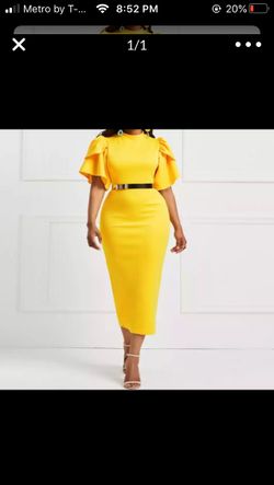Medium Yellow dress with belt size 6