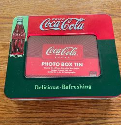 Coca-Cola Photo Box Tin 4" X 6" photos