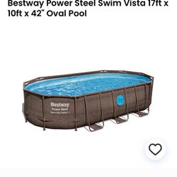 Bestway Power Steel Swim Vista 17ft x I 10ft x 42" Oval Pool