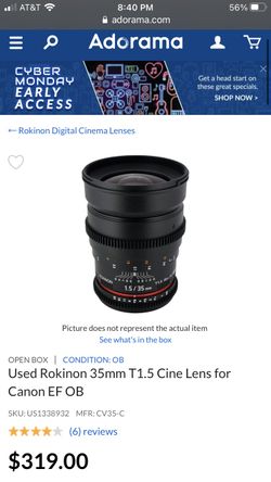 Rokinon 35mm T1.5 Aspherical UMC Nikon Mount