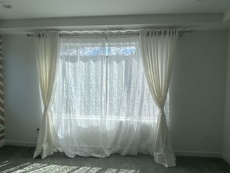 Brand New White Curtains And Sheer Curtains