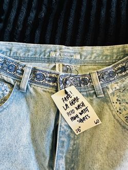 L.A. Gear Acid Wash High Waist Denim Shorts