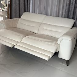 White Leather Sofa 