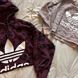 Adidas women’s crop sweatshirt/hoodie, size medium and large