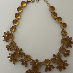 J. Crew Mustard Yellow Stone Statement Necklace