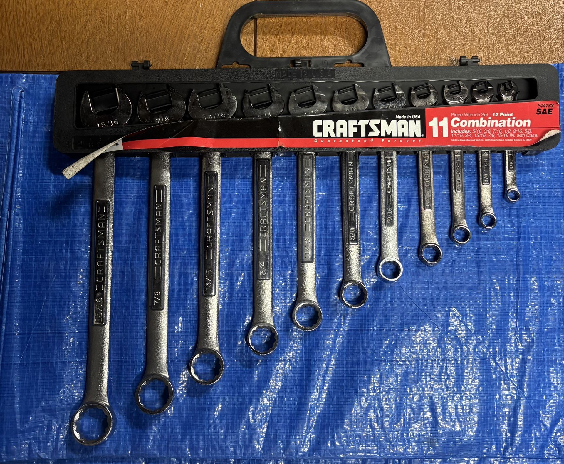 Craftsman 11 Piece SAR Combination 12 Point Wrench Set.