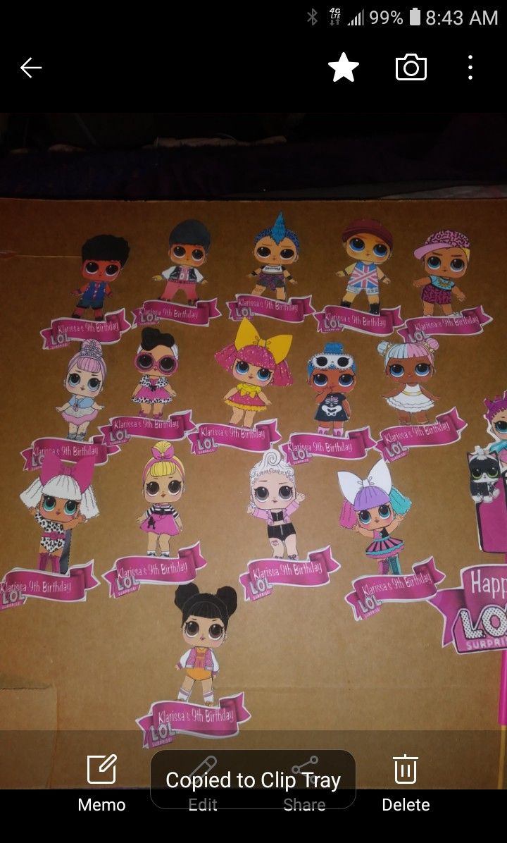 Lol surprise dolls cupcake and cake toppers