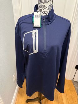 RLX Ralph Lauren Quarter-Zip Pullover Mens Xl  Navy Blue Wicking Golf NEW