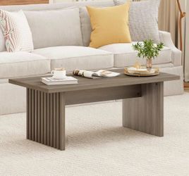 43’ gray oak wood coffee table