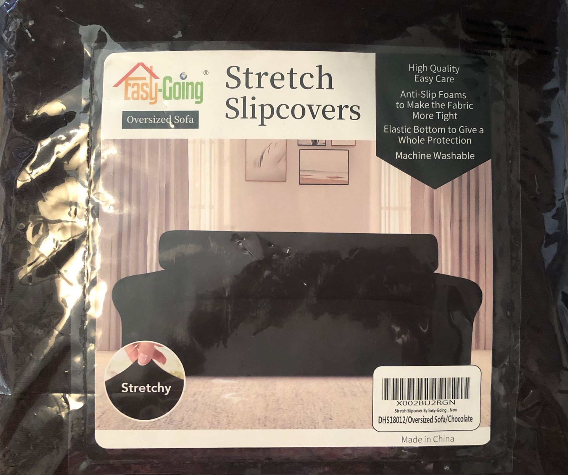 Easy-Going High Stretch Sofa Cover, 1-Piece Couch Cover for 3 Cushion Couch, Stylish Jacquard Sofa Slipcover with Non-Slip Foams, Machine Washable Fur