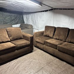 Brown Couch And Loveseat Good Condition Clean We Sell All The Time Delivery $40 Local