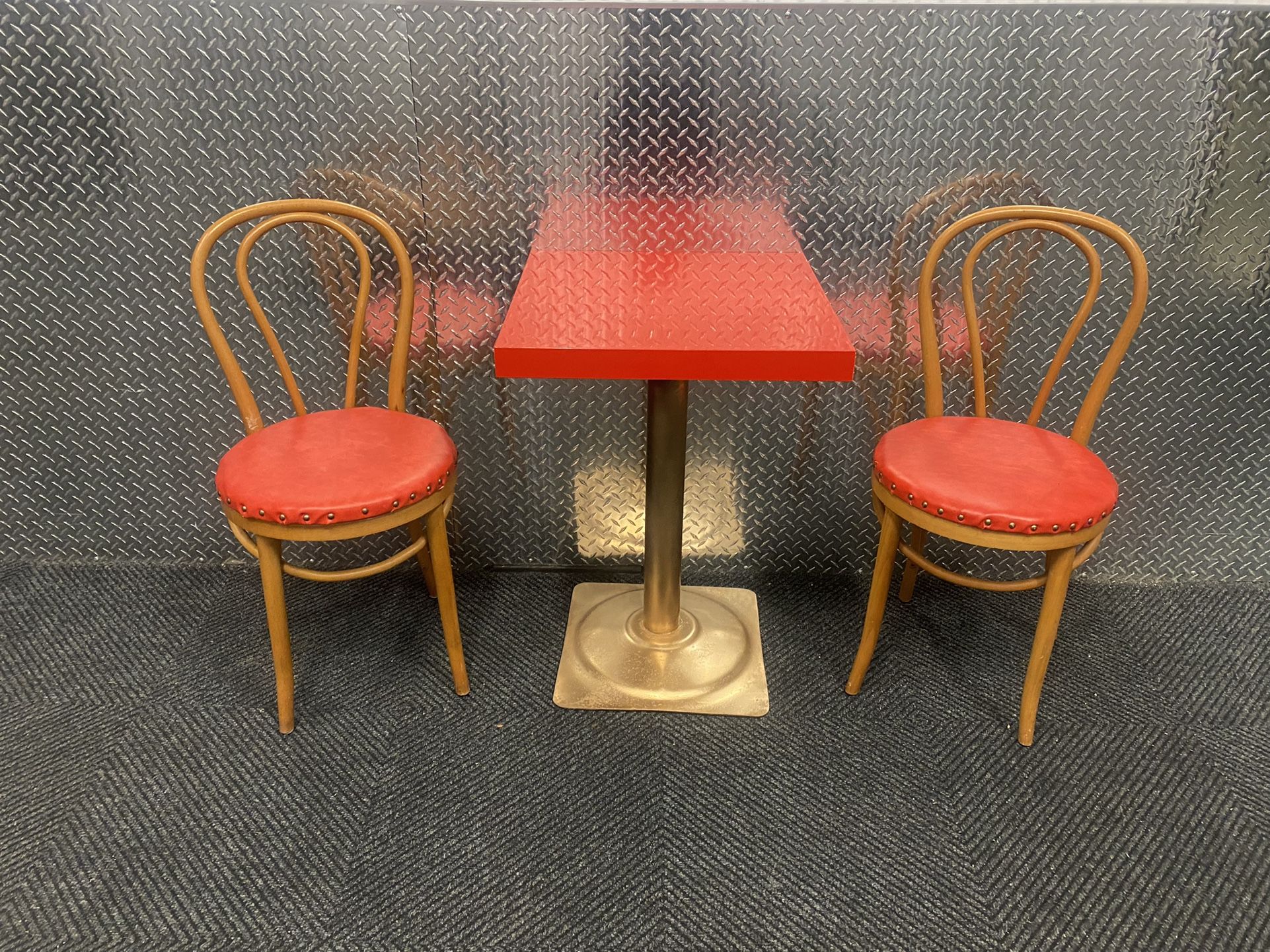 Small Red & Gold Dining Room Furniture Set