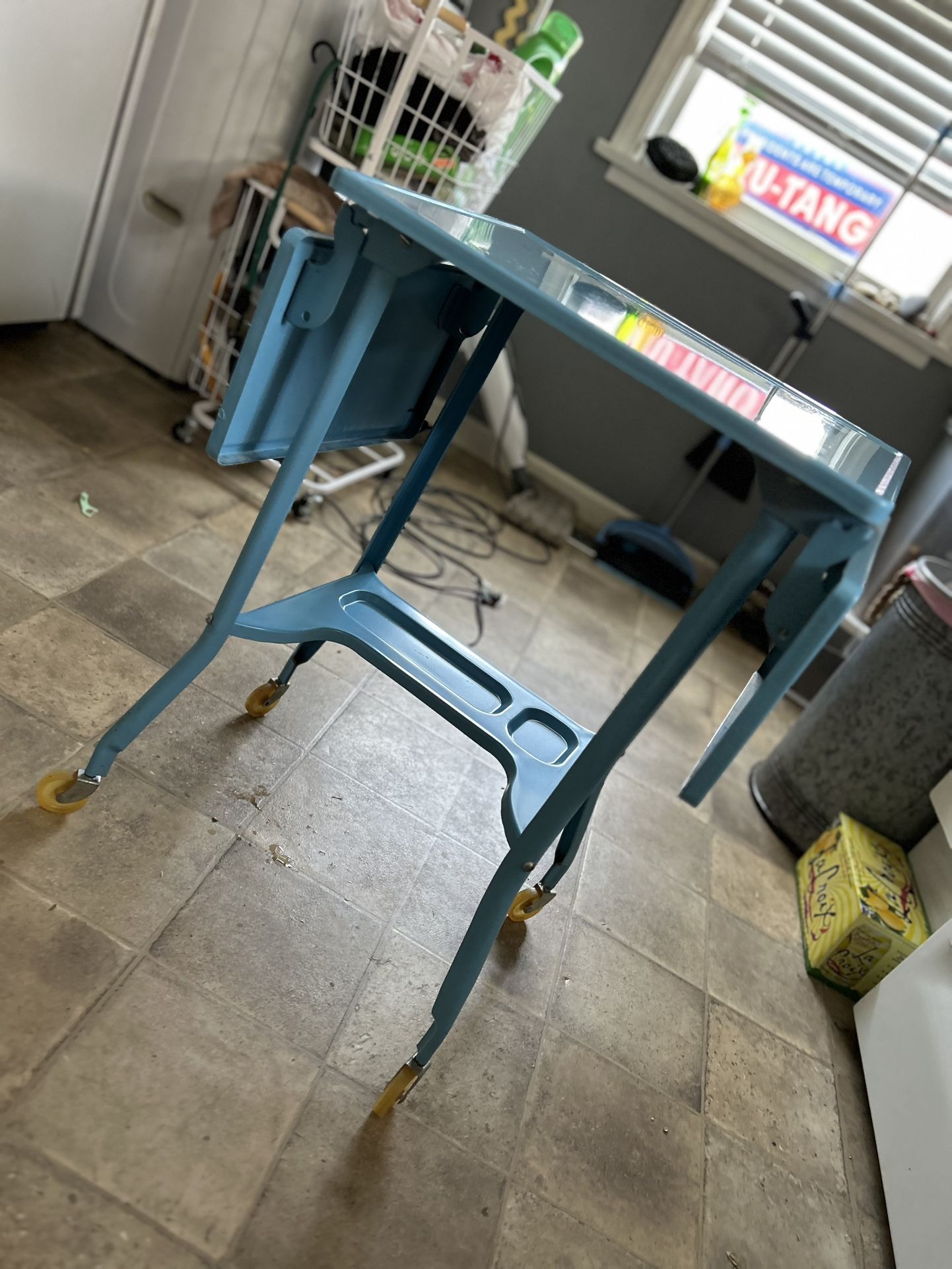 Metal Desk Or Side Table w/Drop Down Sides