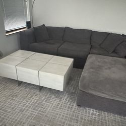 Modern White And Metal Coffee Table