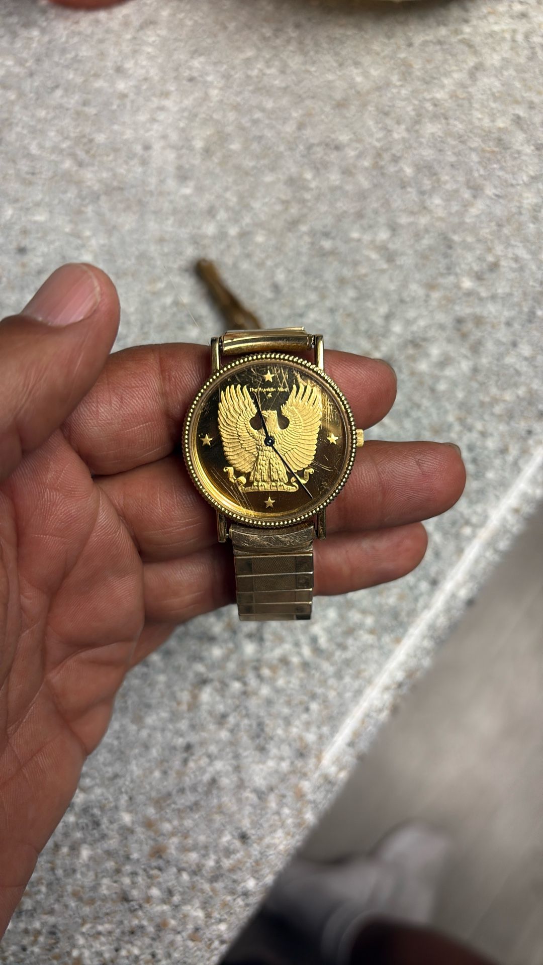Antique Gold Watch And Tie Bars