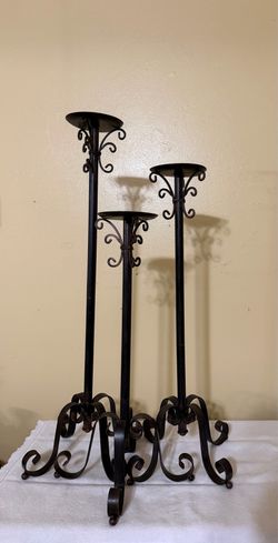 Home Interiors Vintage Floor Pillar Candle Holders