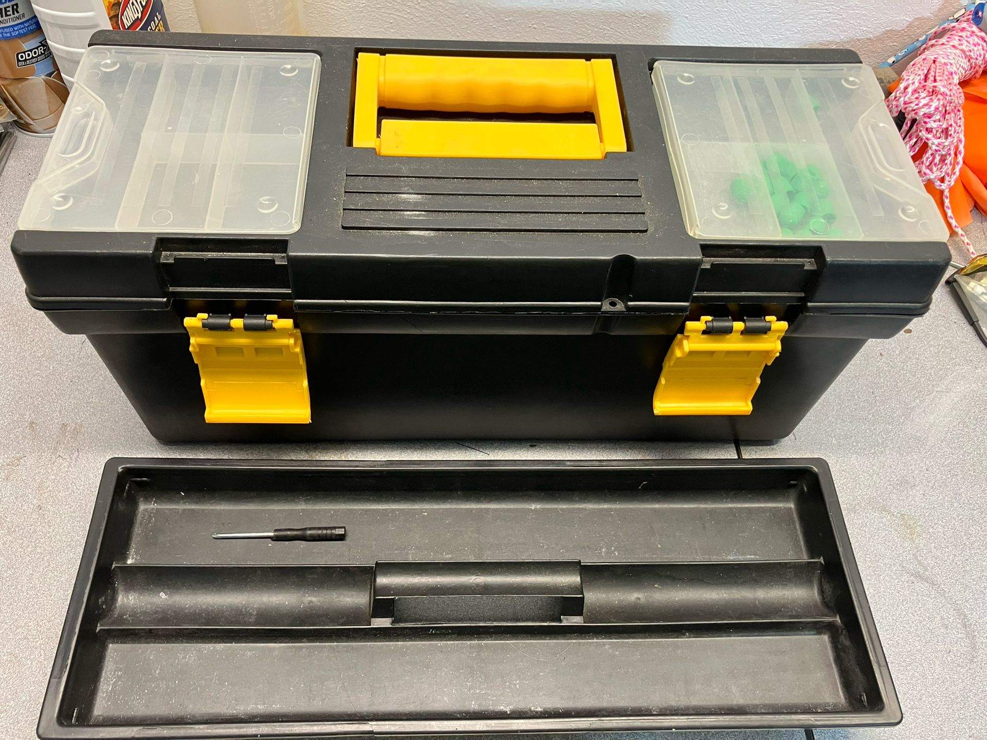 Plastic Tool Box With Removable Tray