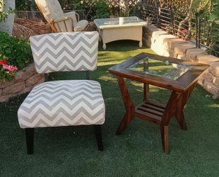 IKEA Vanity Chair with Glass Top Table