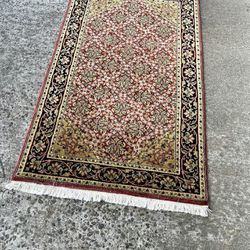 Beautiful Vintage Black And Gold Rug