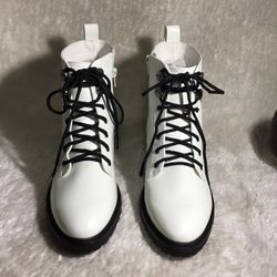 Rampage Women’s White Combat Boots Size 8.5 