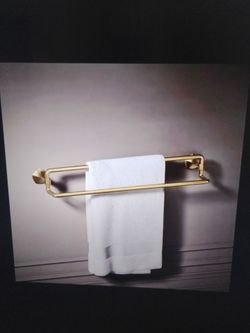 New Kohler Occasion 24" wall mounted double towel bar in brushed brass