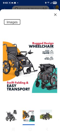 Powet Brand Electric Wheelchair, Black/orange 