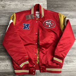 Men’s Mitchell And Mess 49ers Satin jacket Small
