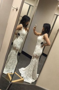 White wedding gown dress mermaid formal