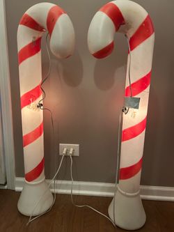 Christmas Candy Cane Blow Molds 1991