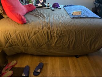 Queen bed frame and mattress set (pick up only)