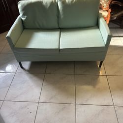 NEW TYBOATLE 51" W Linen Fabric Upholstered Modern Loveseat (aqua blue)