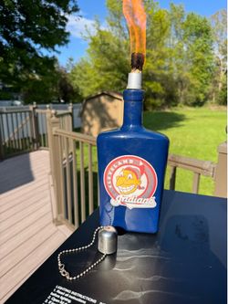 Custom Cleveland Indians Chief Wahoo Tabletop Tiki Torch